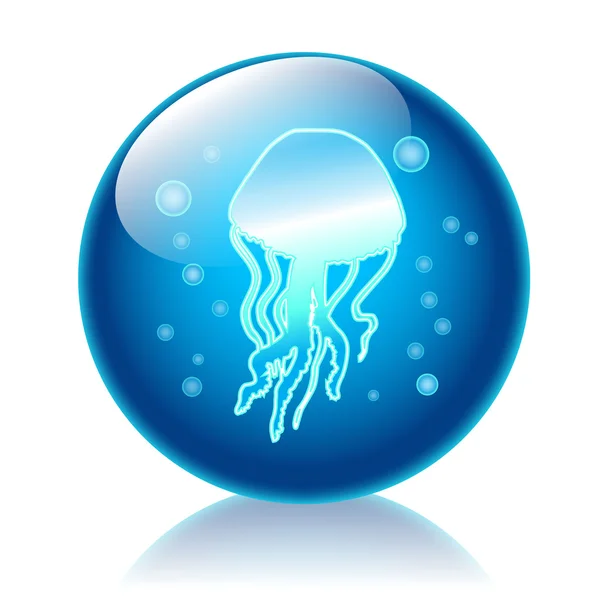 Icono brillante medusa — Foto de Stock