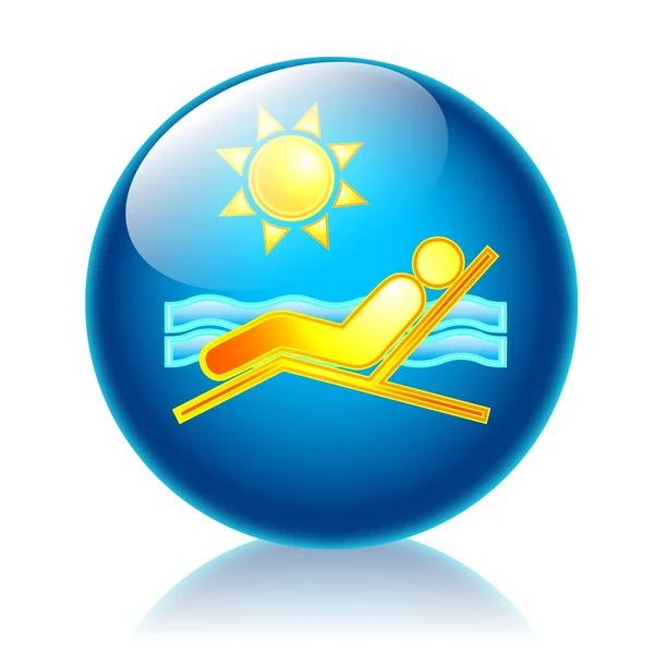 Holiday tan glossy icon — Stock Photo, Image