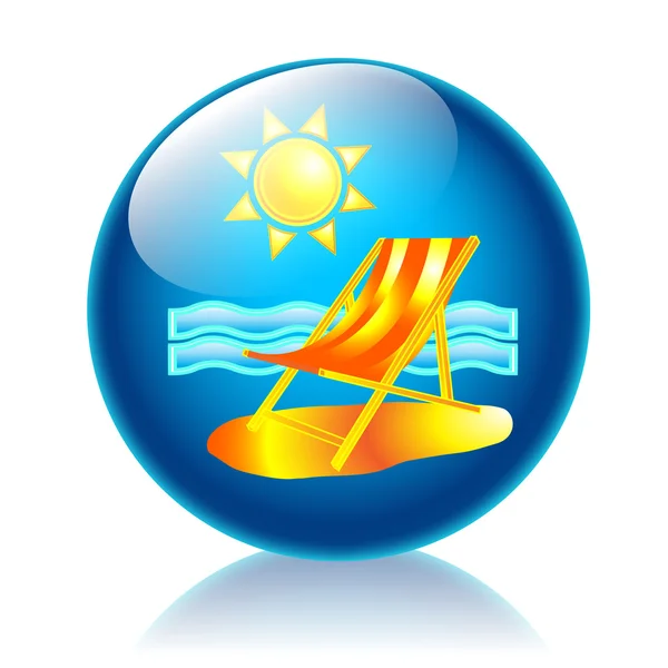 Beach glossy icon — Stock Photo, Image