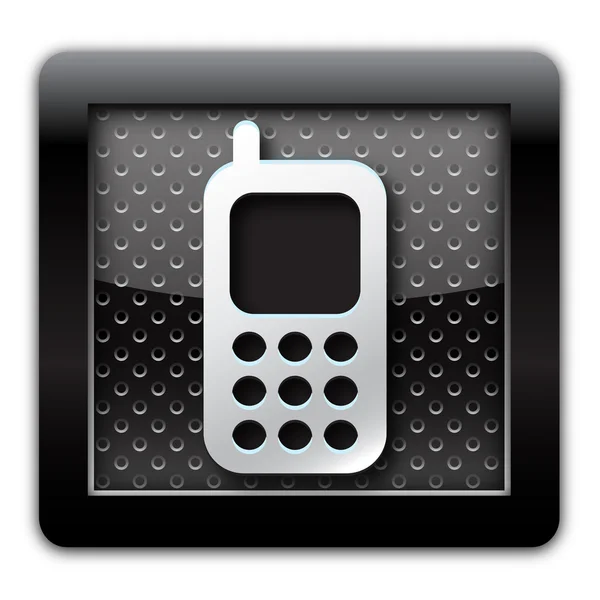 Mobilní kovové ikona — Stock fotografie
