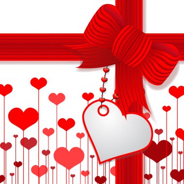 Valentine's day present with red bow clipart