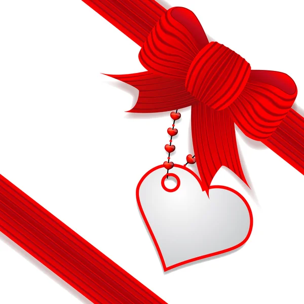 Cadeau Saint-Valentin avec arc rouge — Photo
