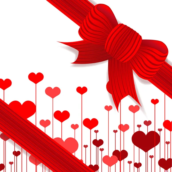 Presente de dia de Valentim com arco vermelho — Fotografia de Stock