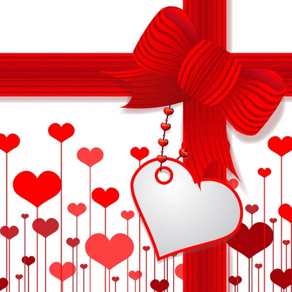Aftelkalender voor Valentijnsdag aanwezig met rode strik — Stockfoto
