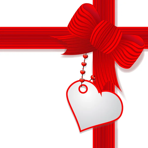 День Святого Валентина подарунок з червоним бантом — стокове фото