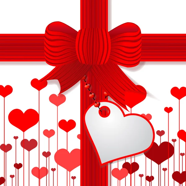 Regalo de San Valentín con lazo rojo —  Fotos de Stock