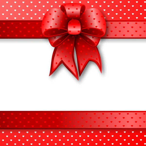 Red gift bow card note — Stock Photo, Image