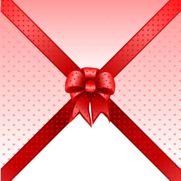 Rojo regalo arco tarjeta nota vector — Archivo Imágenes Vectoriales