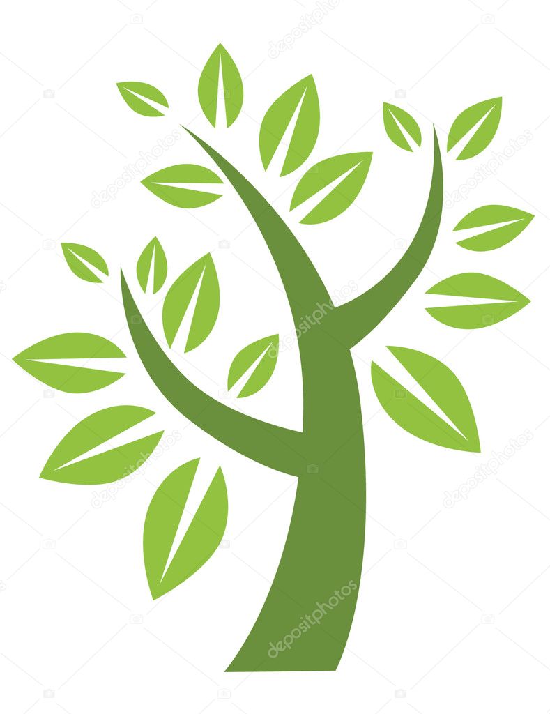 Green stylized tree