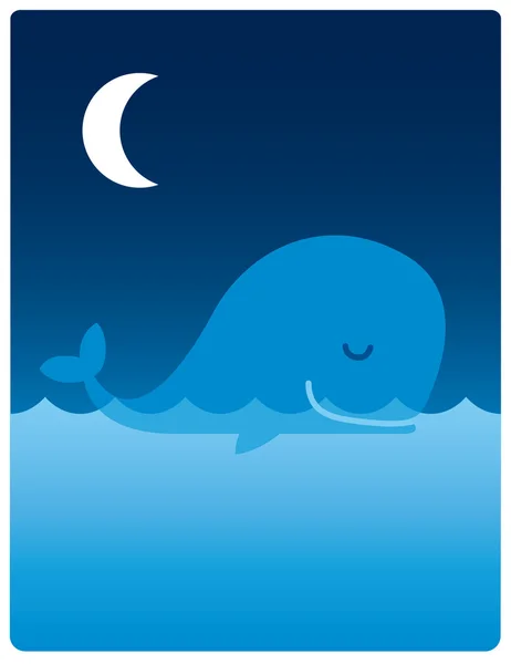 Wal bei Nacht — Stockvektor