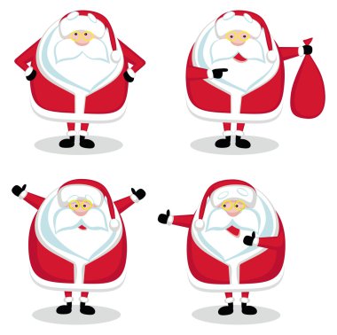 Santa in different positions. Set #2 clipart