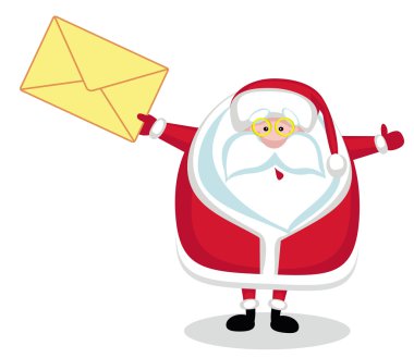 Santa with mail clipart