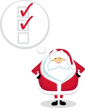 Santa to-do list clipart