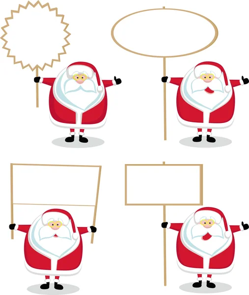 Papai Noel com sinal em branco —  Vetores de Stock
