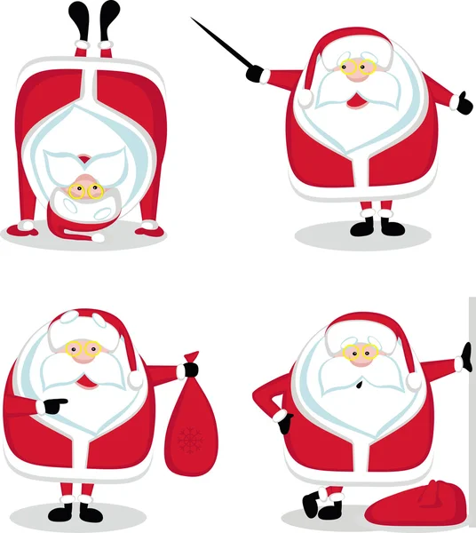 Santa en diferentes posiciones. Conjunto # 3 — Vector de stock