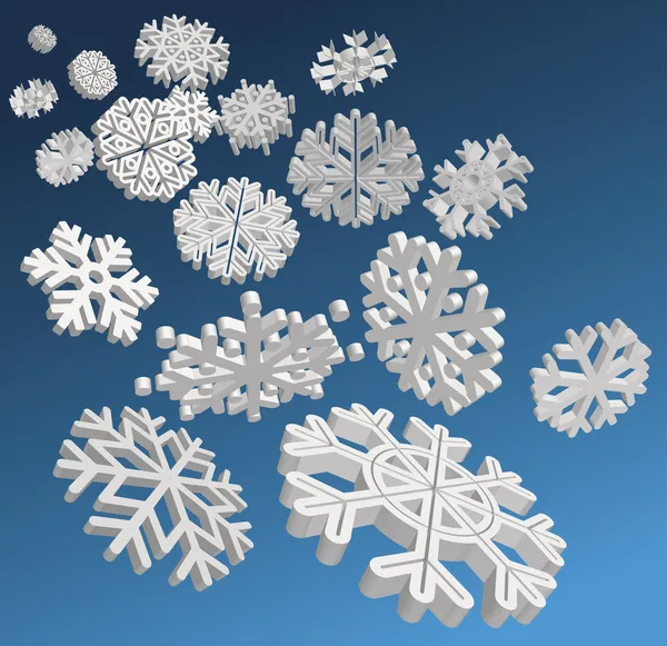 3D sneeuwvlokken — Stockvector