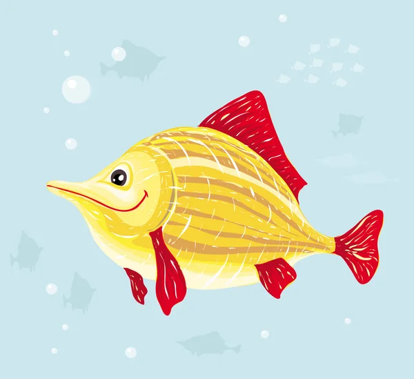 stock vector Smiling cartoon fish