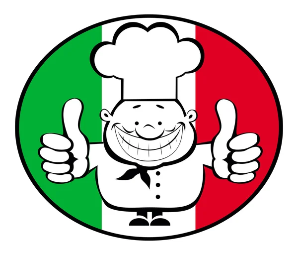 Boldog chef logó — Stock Vector