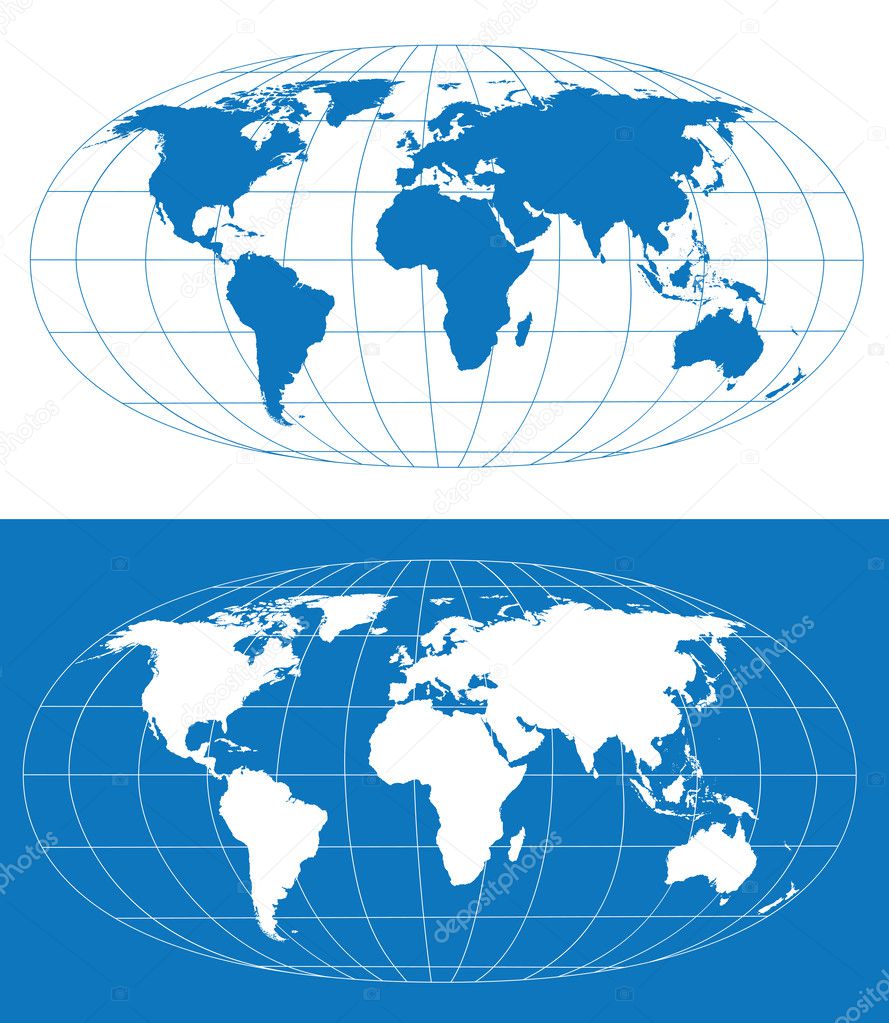 世界地図ストックベクター ロイヤリティフリー世界地図イラスト Depositphotos