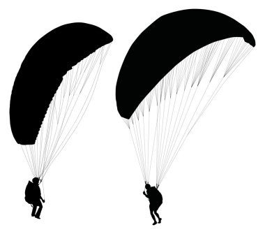 Paraglider before taking off clipart