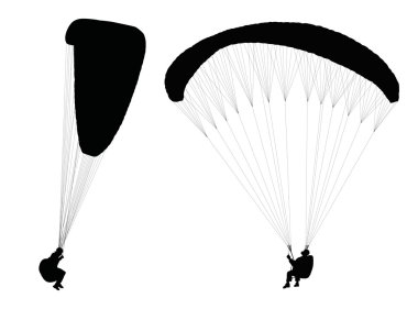 Flying paraglider clipart
