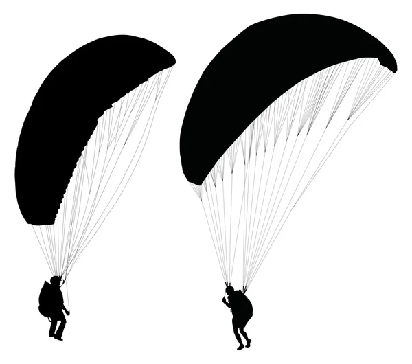 Paraglider vóór het opstijgen — Stockvector