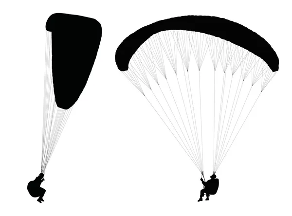 Flying paraglider — Stock Vector
