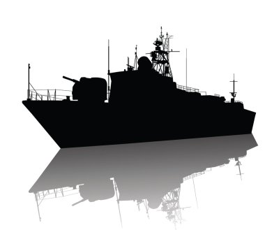 High detailed ship silhouette clipart