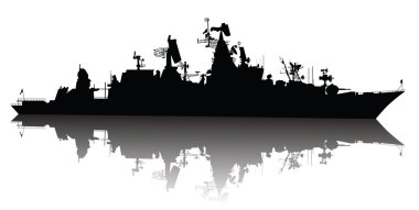 High detailed ship silhouette clipart