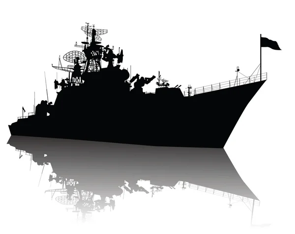 Alta silueta detallada del barco — Archivo Imágenes Vectoriales