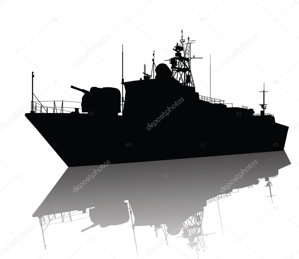 battleship silhouette vector