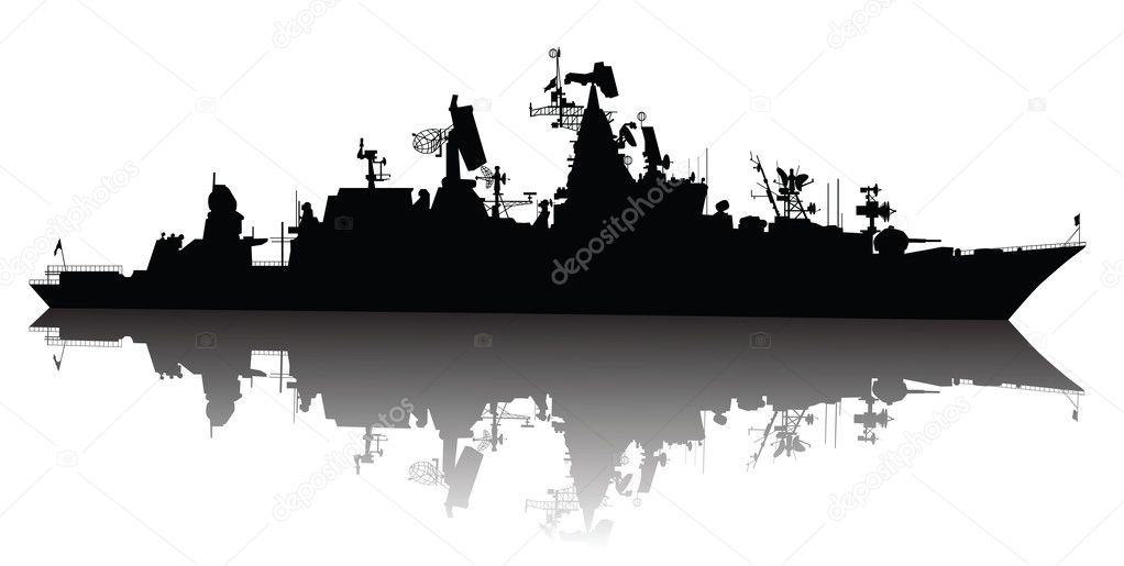 High detailed ship silhouette