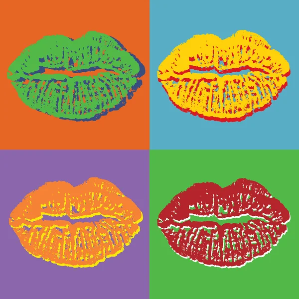 Popart lippen — Stockvector