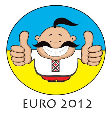 Happy Ukrainian. Euro 2012 design clipart