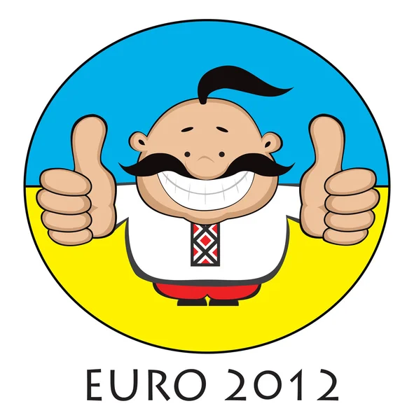 Boldog ukrán. Euro 2012 design — Stock Vector