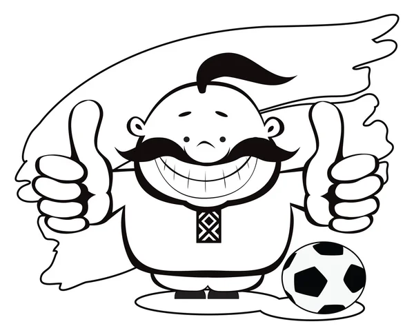 Um esboço de homem feliz. Euro 2012 design — Vetor de Stock