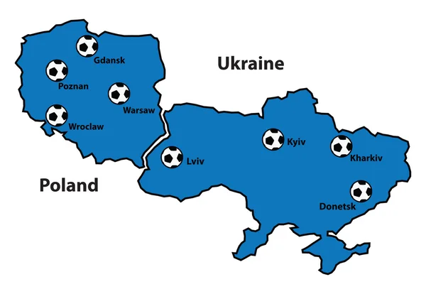 Polen en Oekraïne — Stockvector