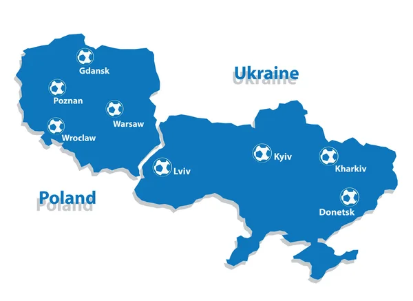 Україна та Польща — стоковий вектор