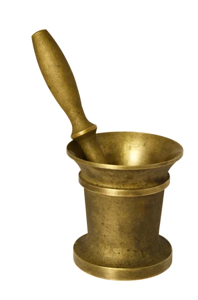 Old brass pestle and mortar — Stock Photo, Image