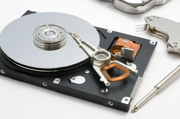 Disassembled hard disc driver close up — Stock Photo, Image