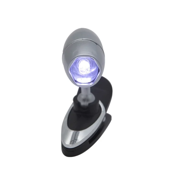 Tiny flashlight with clip — Stock Photo, Image