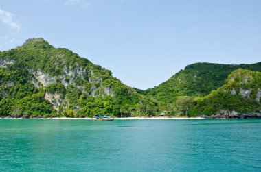 Tayland Körfezi deniz ve ada.