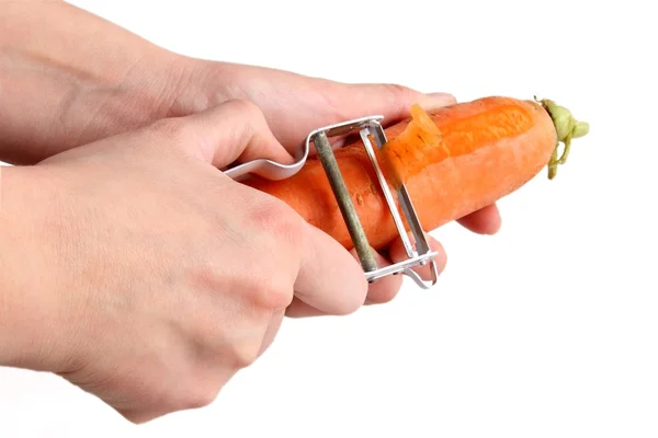 Peeling wortel Stockfoto