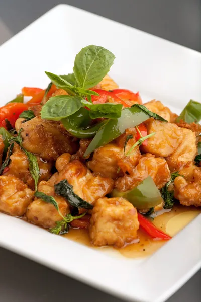 Cibo tailandese tofu stir fry — Foto Stock
