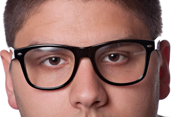 Adolescente vestindo óculos nerd — Fotografia de Stock