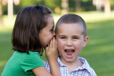 Kids Telling Secrets clipart