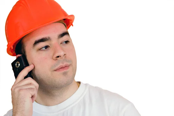 Izole inşaat işçisi — Stok fotoğraf