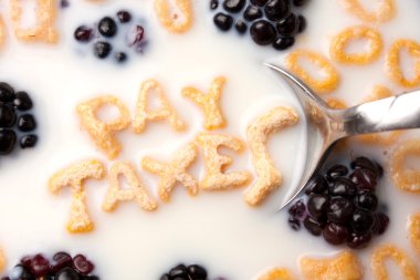 Pay Taxes Cereal Reminder clipart