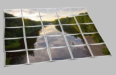 Sunset River Collage clipart