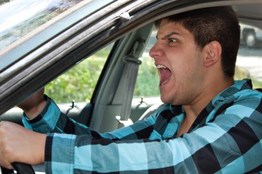 Man Expressing Road Rage clipart